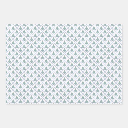 Block Print Christmas Geschenkpapier Set (Vorderseite 2)