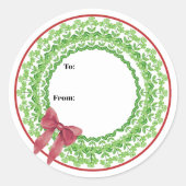 Block Print Flower Wreath Sticker (Vorderseite)