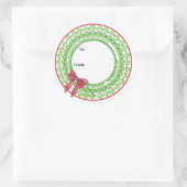 Block Print Flower Wreath Sticker (Tasche)