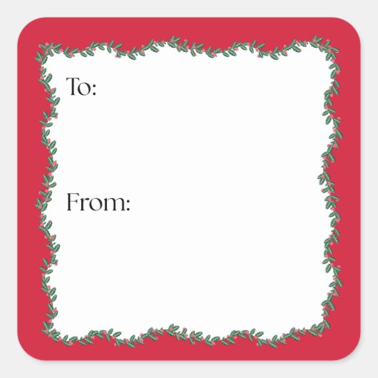 Block Print Garland Quadratischer Aufkleber (Vorderseite)