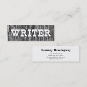 Block Print Letterpress Style Writer Mini Visitenkarte (Vorne/Hinten)