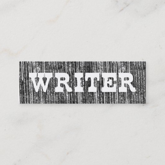 Block Print Letterpress Style Writer Mini Visitenkarte (Vorderseite)