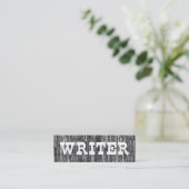 Block Print Letterpress Style Writer Mini Visitenkarte (Stehend Vorderseite)