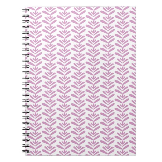 Block Print Light Pink Spiral Notebook Notizblock (Vorderseite)