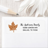 Block Print Maple Leaf return address (Insitu)