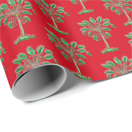 Block Print Palmetto Christmas Wrapping Paper Geschenkpapier
