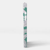 Block Print Phone Case, grüne Maschine iPhone Hülle (Linke Seite)