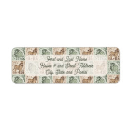 Block Print Sheep Donkey Quilt - Grünen Weihnachte