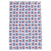 Block Print Topiary & Polar Bears Mittlere Geschenktüte (Rückseite)