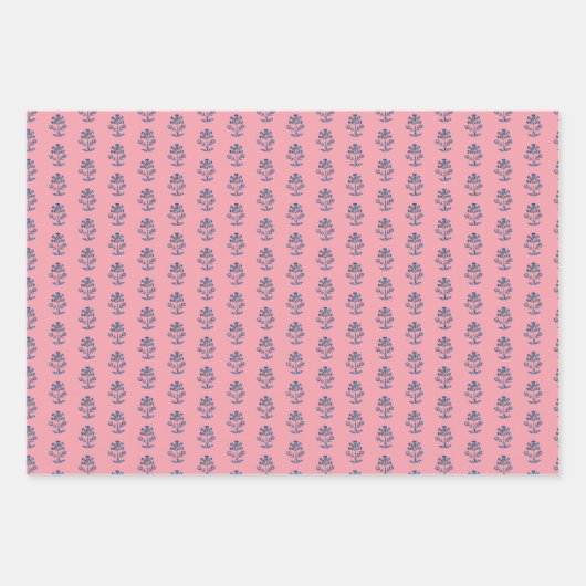 Block Print Wrapper Geschenkpapier Set (Vorderseite 3)