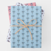 Block Print Wrapper Geschenkpapier Set (Beispiel)