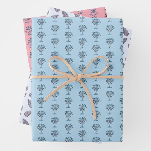 Block Print Wrapper Geschenkpapier Set (Beispiel)