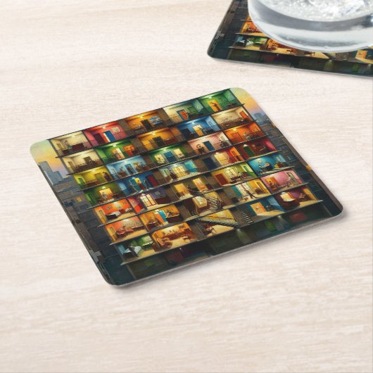 Block Rechteckiger Pappuntersetzer (angewinkelt)