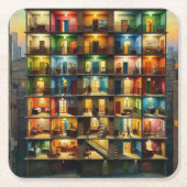 Block Rechteckiger Pappuntersetzer (Vorderseite)