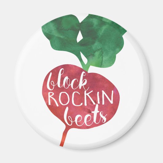 Block Rockin Beets | Veggie Pun Magnet (Vorne)