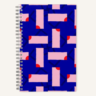 Block Theory Abstrakter rosa und blauer Notizblock