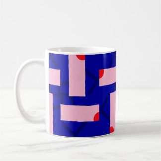 Block Theory Bold Pink & Cobalt Blau Muster Tasse
