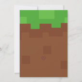 Block Video Game Birthday Party Einladung (Rückseite)