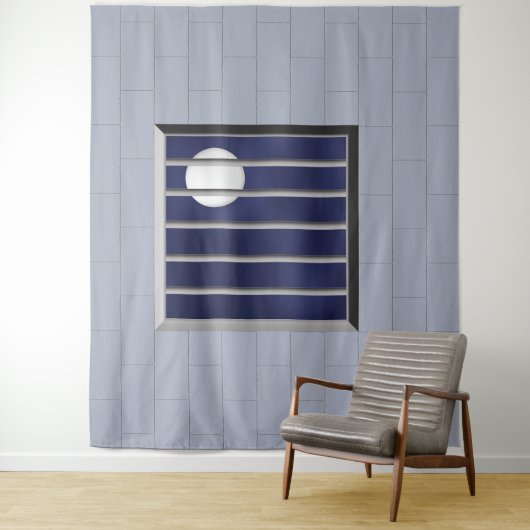 Block Wall Metal Bars Vollmond Hintergrund Hallowe Wandteppich (Beispiel)