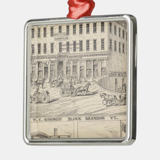 Block WC Simond's in Brandon Ornament Aus Metall (Links)