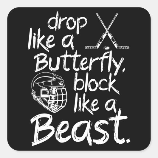 Block wie Bestieneihockey Quadratischer Aufkleber (Vorderseite)