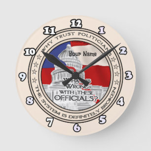 Blockade des politischen Systems Runde Wanduhr