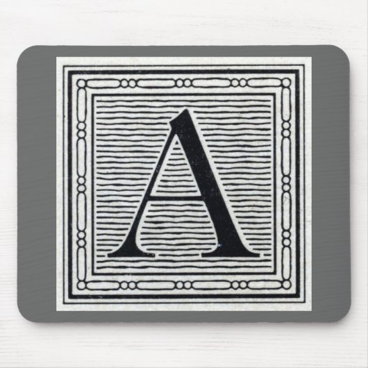 Blockbuchstabe "A" Holzschnitt Holzblock Mousepad (Vorne)