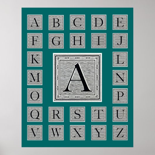Blockbuchstabe "A" Holzschnitt Holzblock Poster (Vorne)