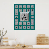 Blockbuchstabe "A" Holzschnitt Holzblock Poster (Küche)