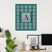 Blockbuchstabe "A" Holzschnitt Holzblock Poster (Heimbüro)