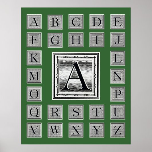 Blockbuchstabe "A" Holzschnitt Holzblock Poster (Vorne)