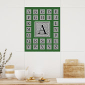 Blockbuchstabe "A" Holzschnitt Holzblock Poster (Küche)
