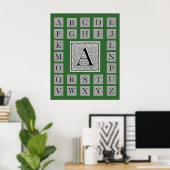 Blockbuchstabe "A" Holzschnitt Holzblock Poster (Heimbüro)