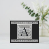 Blockbuchstabe "A" Holzschnitt Holzblock Postkarte (Stehend Vorderseite)