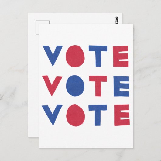 Blockbuchstabe ABSTIMMUNG Abstimmung Vertikale Pos Postkarte (Vorne/Hinten)