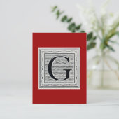 Blockbuchstabe "G" Holzschnitt Holzblock-Urschrift Postkarte (Stehend Vorderseite)