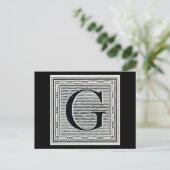 Blockbuchstabe "G" Holzschnitt Initiale Postkarte (Stehend Vorderseite)