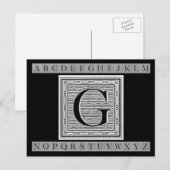 Blockbuchstabe "G" Holzschnitt Initiale Postkarte (Vorne/Hinten)