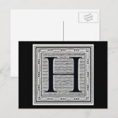 Blockbuchstabe "H" Holzschnitt Initiale Postkarte (Vorne/Hinten)