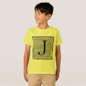 Blockbuchstabe "J" Holzschnitt Initiale T-Shirt (Vorne ganz)