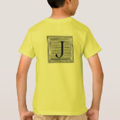 Blockbuchstabe "J" Holzschnitt Initiale T-Shirt (Rückseite)