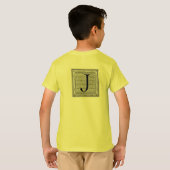 Blockbuchstabe "J" Holzschnitt Initiale T-Shirt (Schwarz voll)