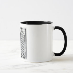 Blockbuchstabe "J" Holzschnitt Initiale Tasse