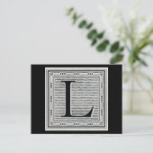 Blockbuchstabe "L" Holzschnitt Initiale Postkarte (Stehend Vorderseite)