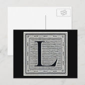 Blockbuchstabe "L" Holzschnitt Initiale Postkarte (Vorne/Hinten)