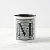 Blockbuchstabe "M" Holzschnitt Initiale Tasse (Zentrum)