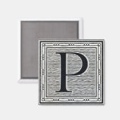 Blockbuchstabe "P" Holzschnitt Initiale Magnet (Vorderseite/Rückseite)