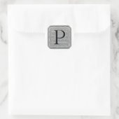 Blockbuchstabe "P" Holzschnitt Initiale Runder Aufkleber (Tasche)