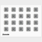 Blockbuchstabe "R" Holzschnitt Initiale Runder Aufkleber (Blatt)