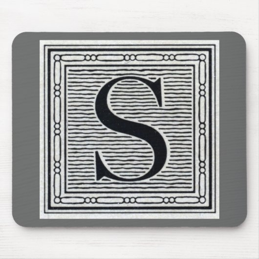 Blockbuchstabe "S" Holzschnitt Holzblock-Urschrift Mousepad (Vorne)